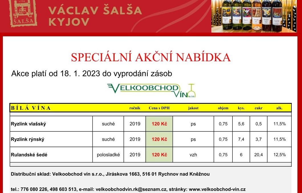 Akce – Vinařství Šalša